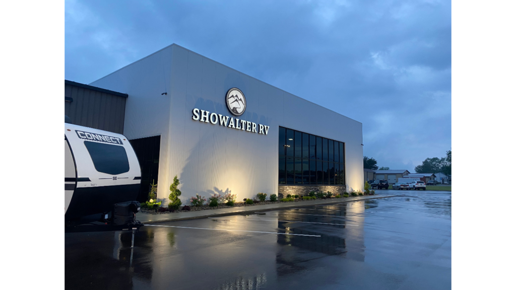 This is the front entrance of Showalter RV.  The perfect place for Choosing The Dream RV