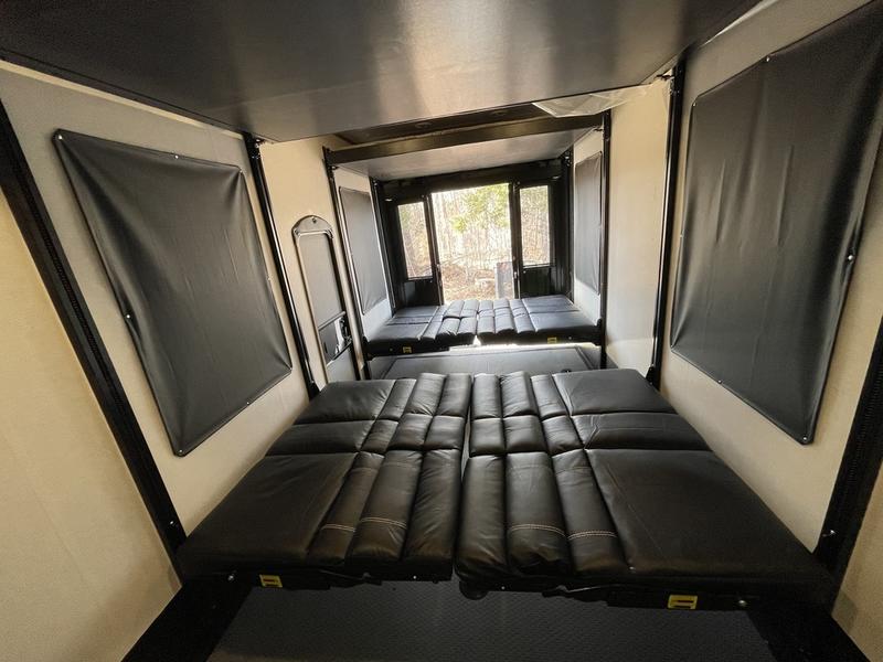 This is what the toyhauler bed looks like in the down position