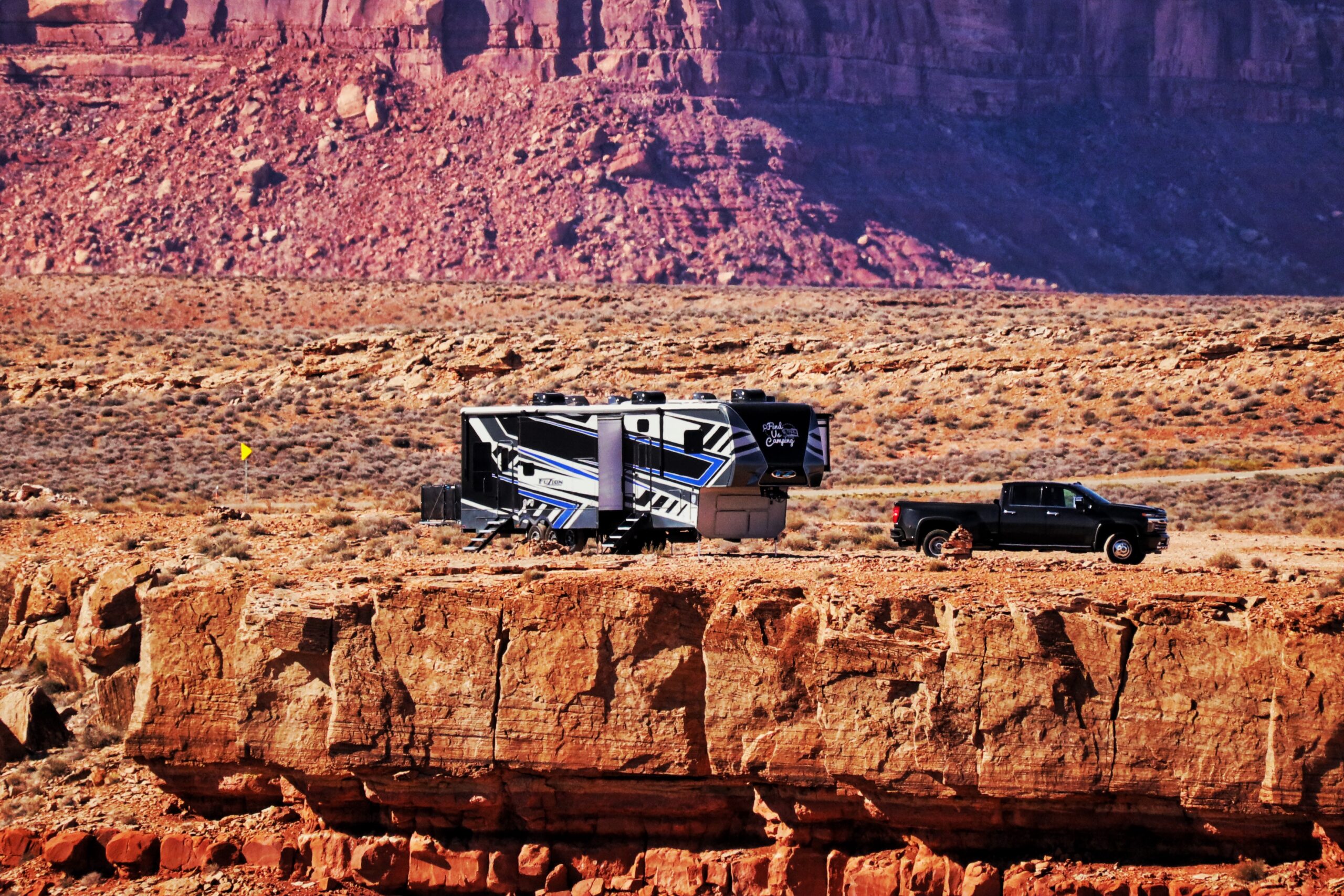 RV parked in a remote area