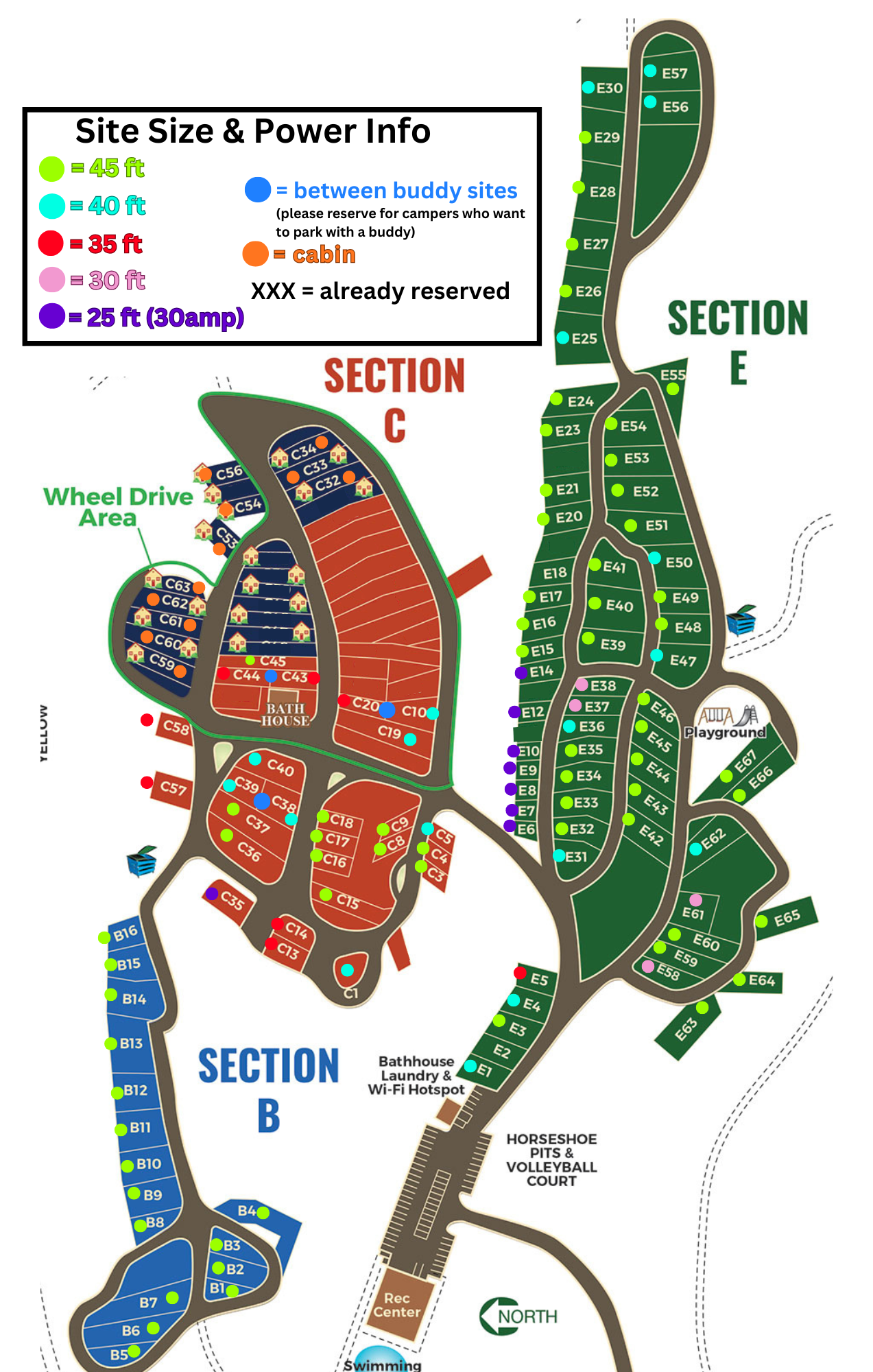 Endless Caverns campground map