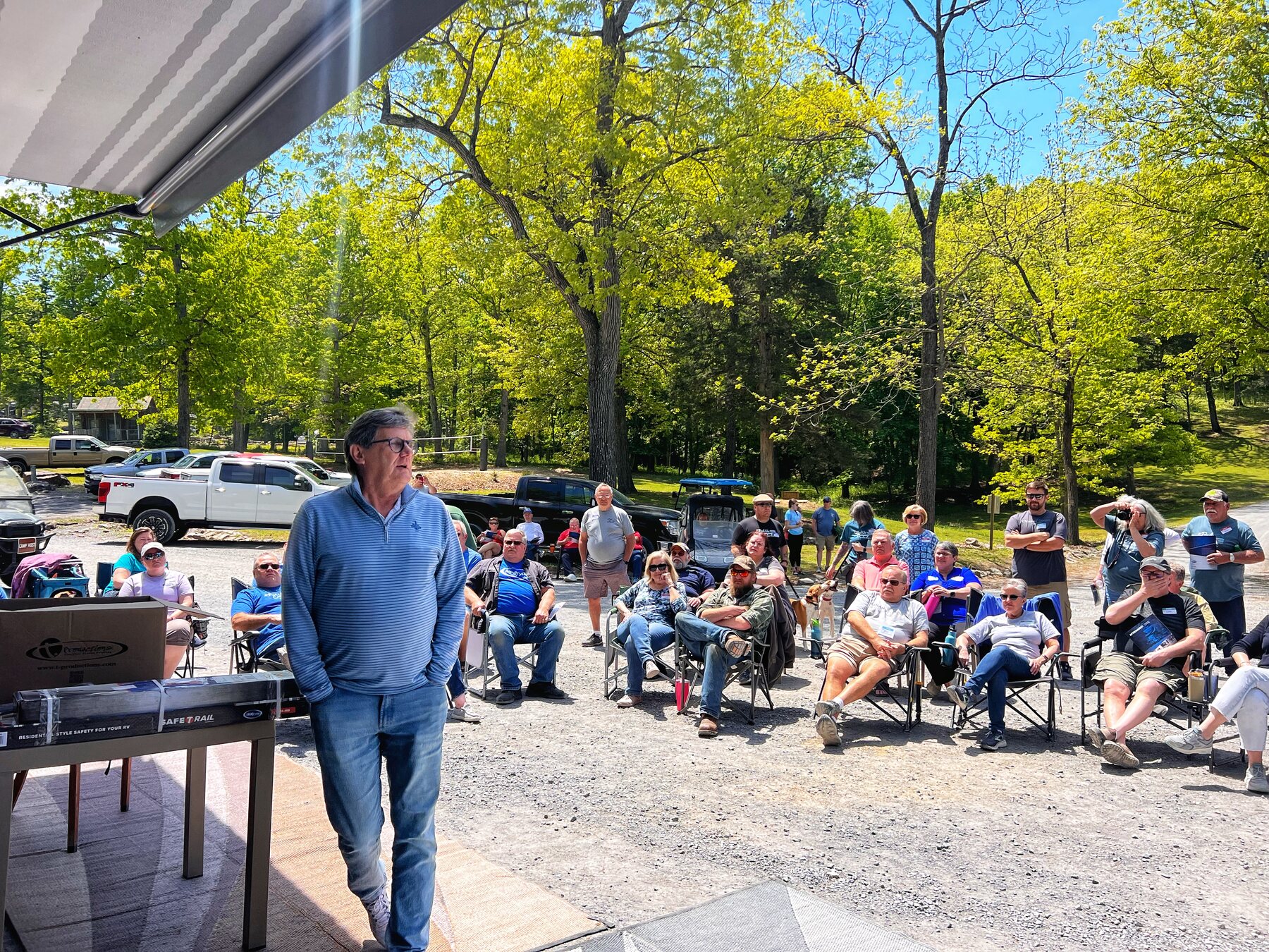 RV Crawl travelers gathering together at a campground
