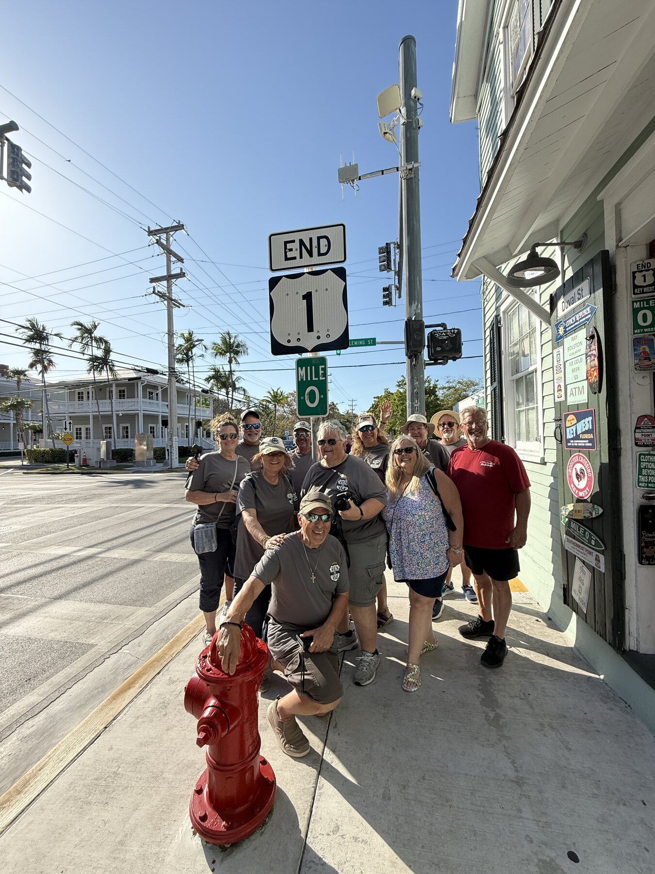 FindUsCamping 0 to 0 Crawl group at Mile Marker 0 in Key West, Florida