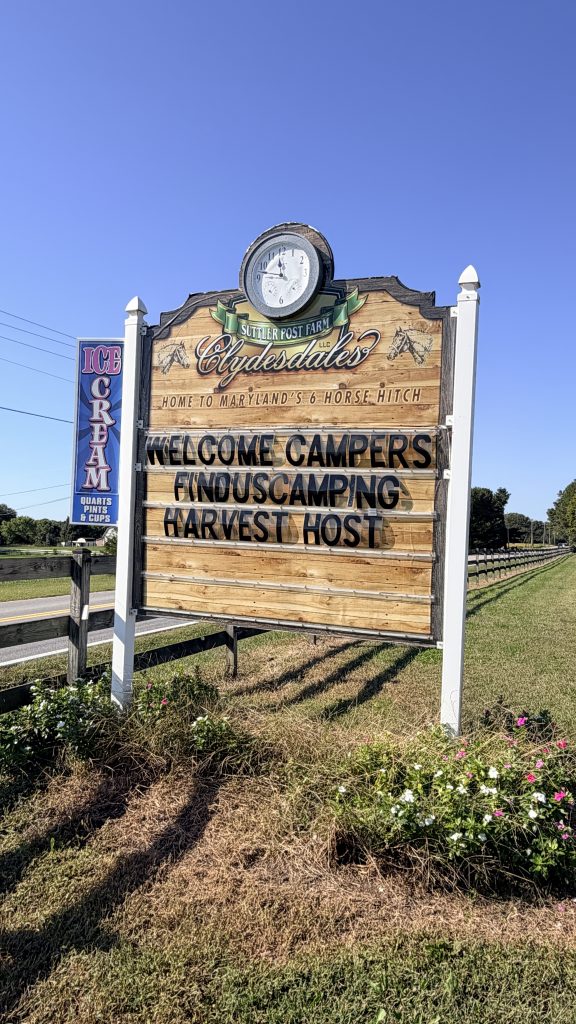 The welcome sign was up for the Village at Suttler Post Clydesdale Farm
